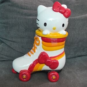 Hello Kitty Red and Yellow Roller Skate Cookie Jar